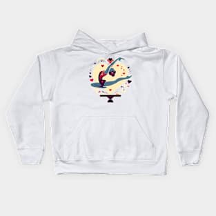 Gymnastics Valentine's day Kids Hoodie